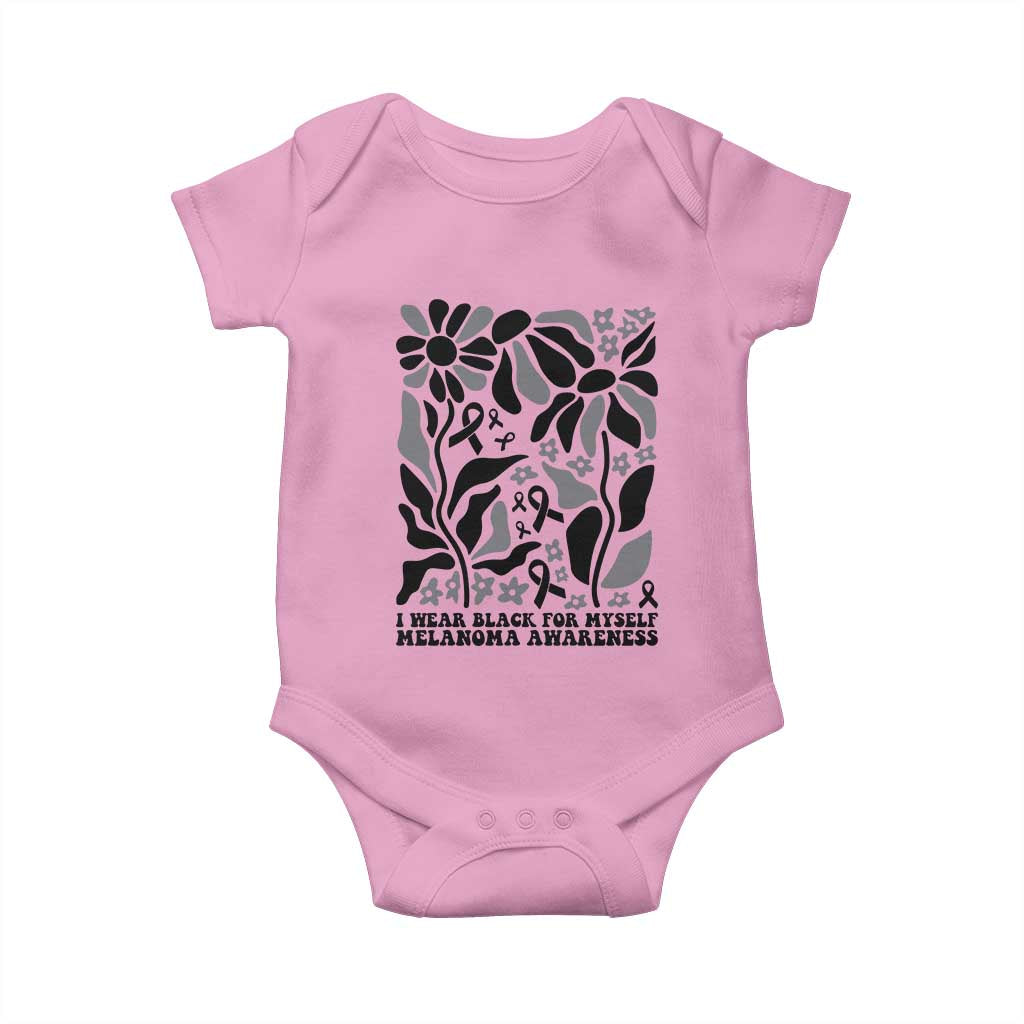 Melanoma Awareness Baby Onesie I Wear Black For Myself Skin Cancer Survivor