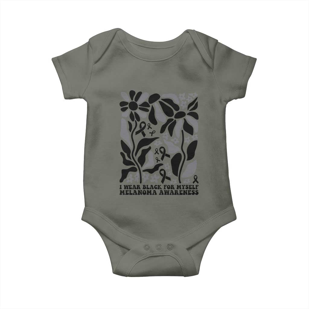 Melanoma Awareness Baby Onesie I Wear Black For Myself Skin Cancer Survivor