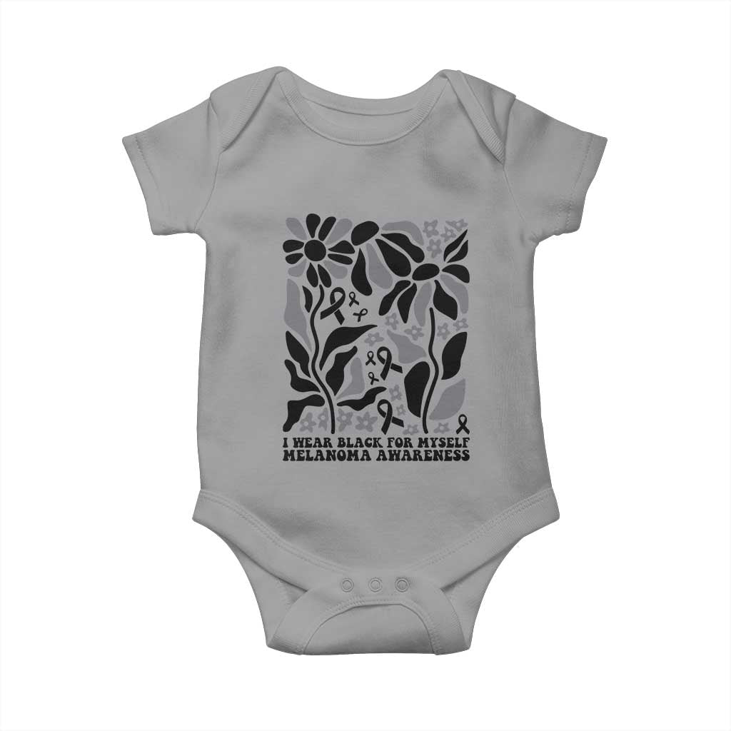 Melanoma Awareness Baby Onesie I Wear Black For Myself Skin Cancer Survivor