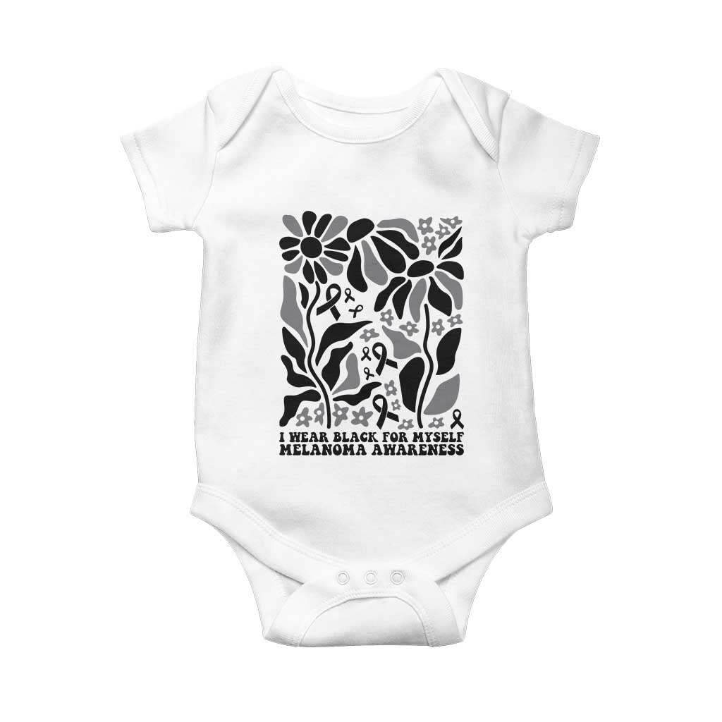 Melanoma Awareness Baby Onesie I Wear Black For Myself Skin Cancer Survivor