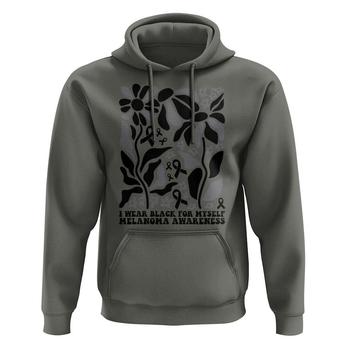 Melanoma Awareness Hoodie I Wear Black For Myself Skin Cancer Survivor