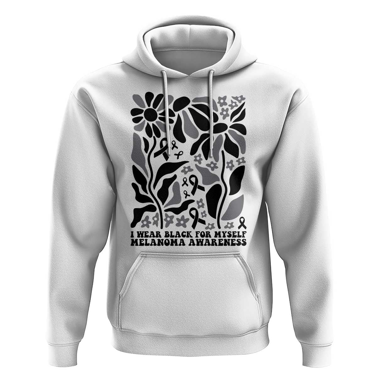 Melanoma Awareness Hoodie I Wear Black For Myself Skin Cancer Survivor