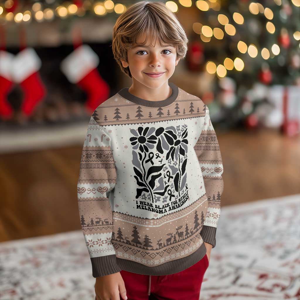 Melanoma Awareness Ugly Christmas Sweater I Wear Black For Myself Skin Cancer Survivor
