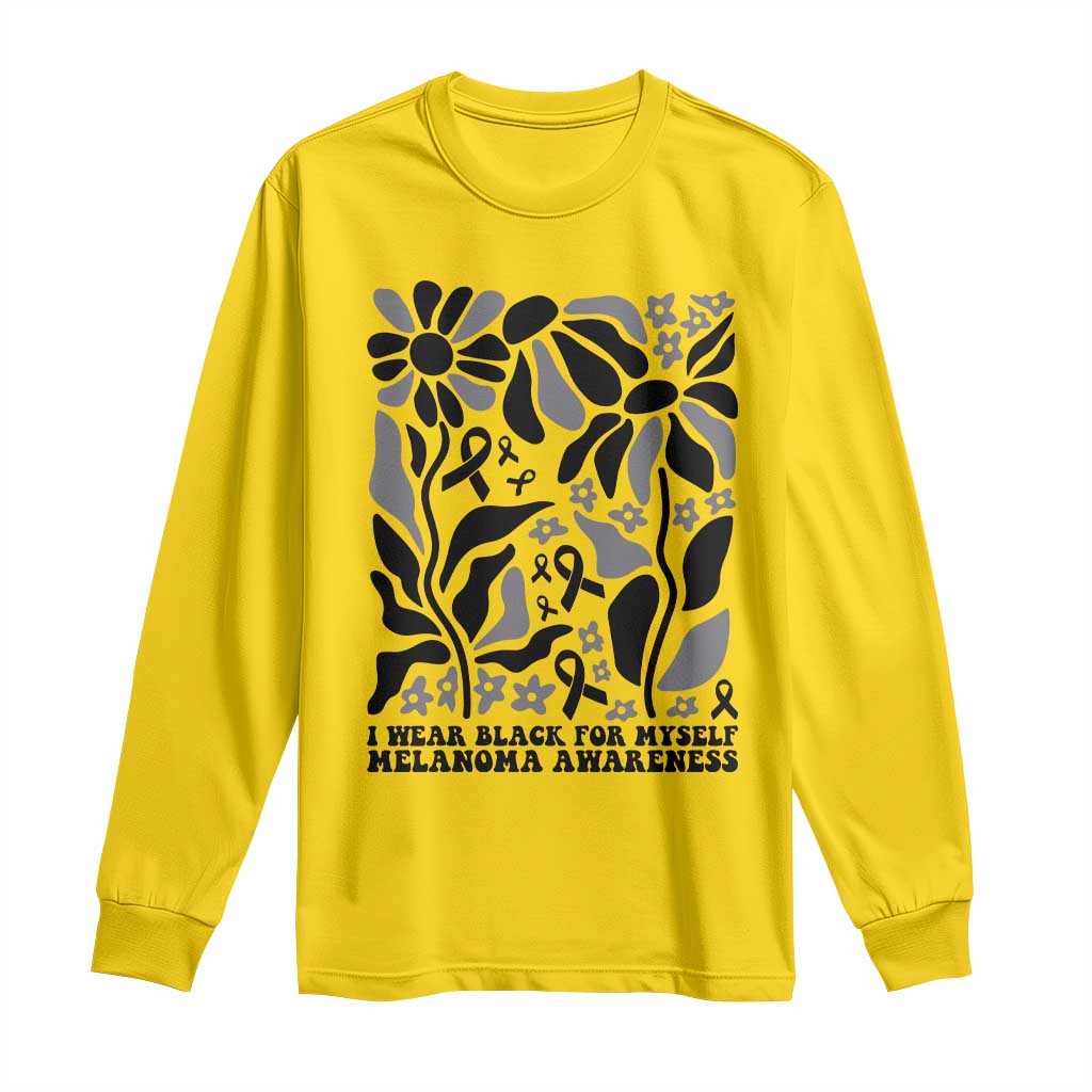 Melanoma Awareness Long Sleeve Shirt I Wear Black For Myself Skin Cancer Survivor