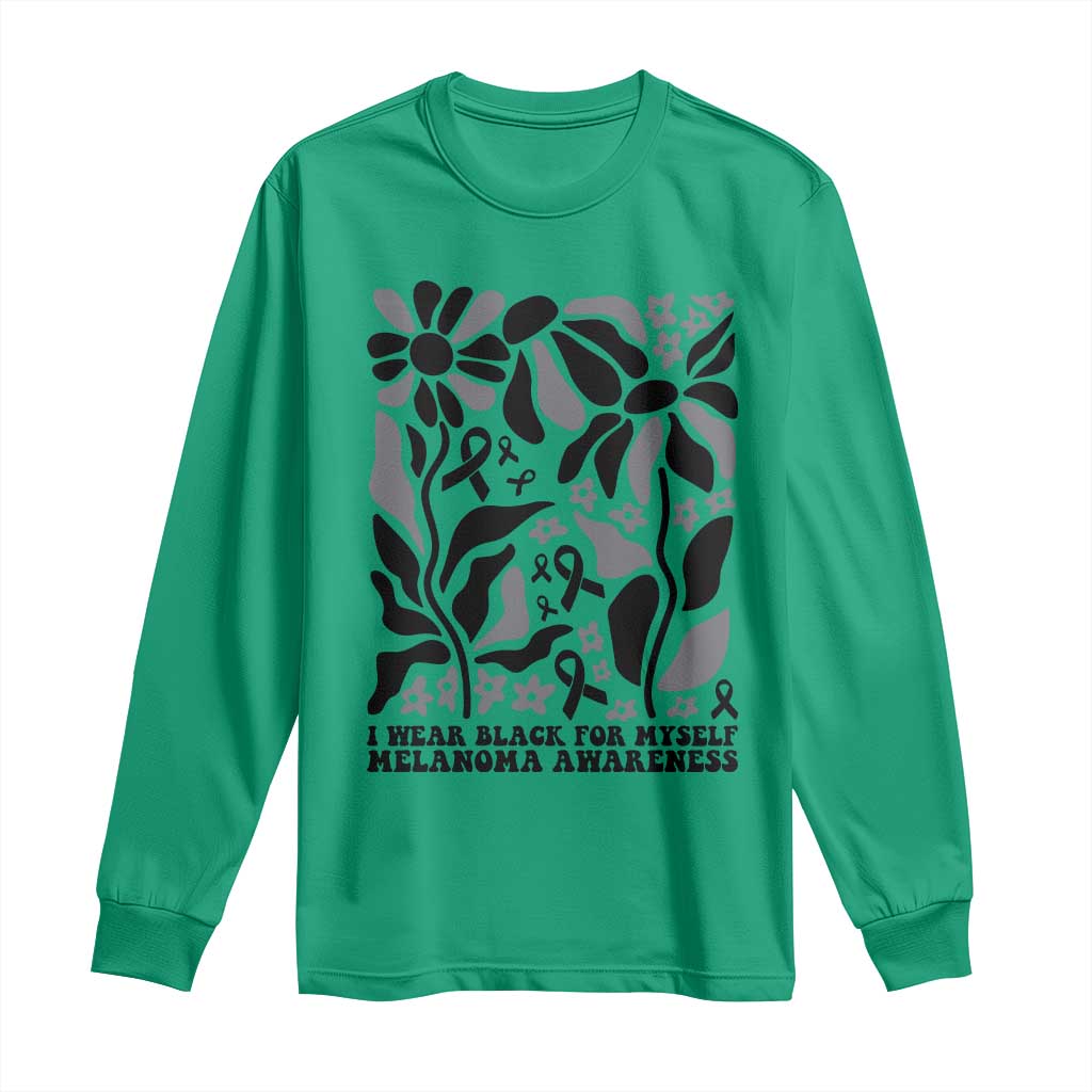 Melanoma Awareness Long Sleeve Shirt I Wear Black For Myself Skin Cancer Survivor