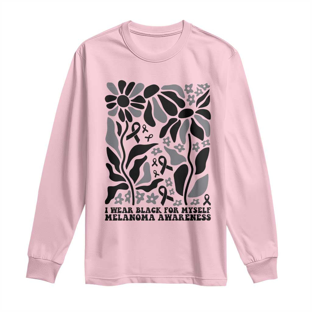 Melanoma Awareness Long Sleeve Shirt I Wear Black For Myself Skin Cancer Survivor