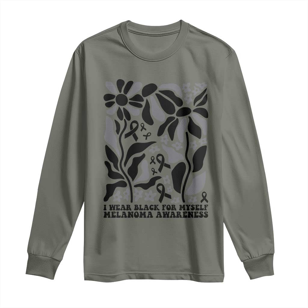 Melanoma Awareness Long Sleeve Shirt I Wear Black For Myself Skin Cancer Survivor