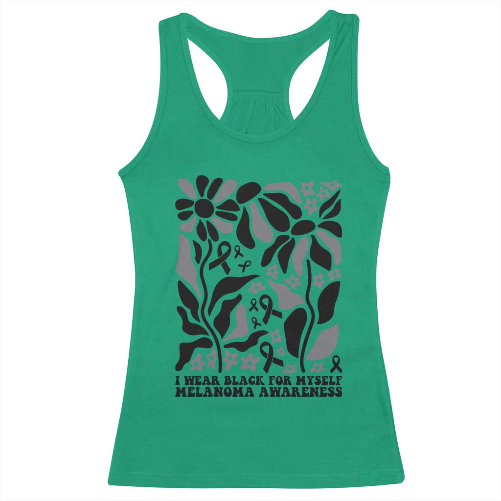 Melanoma Awareness Racerback Tank Top I Wear Black For Myself Skin Cancer Survivor