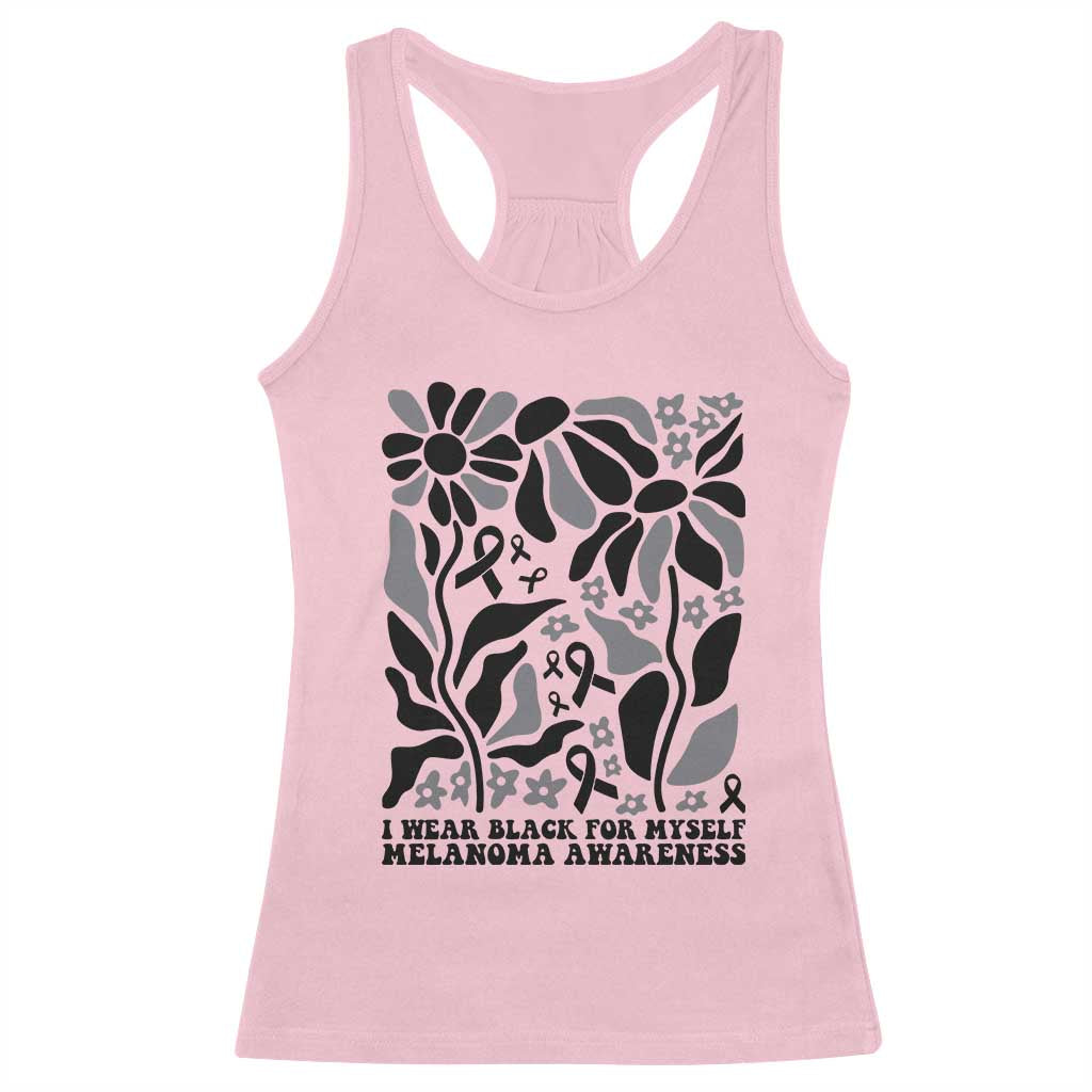 Melanoma Awareness Racerback Tank Top I Wear Black For Myself Skin Cancer Survivor