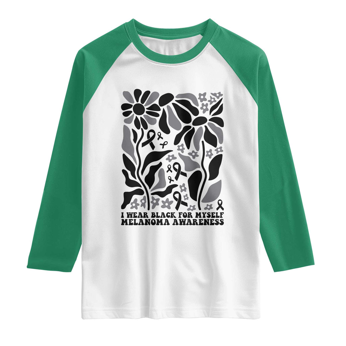 Melanoma Awareness Raglan Shirt I Wear Black For Myself Skin Cancer Survivor