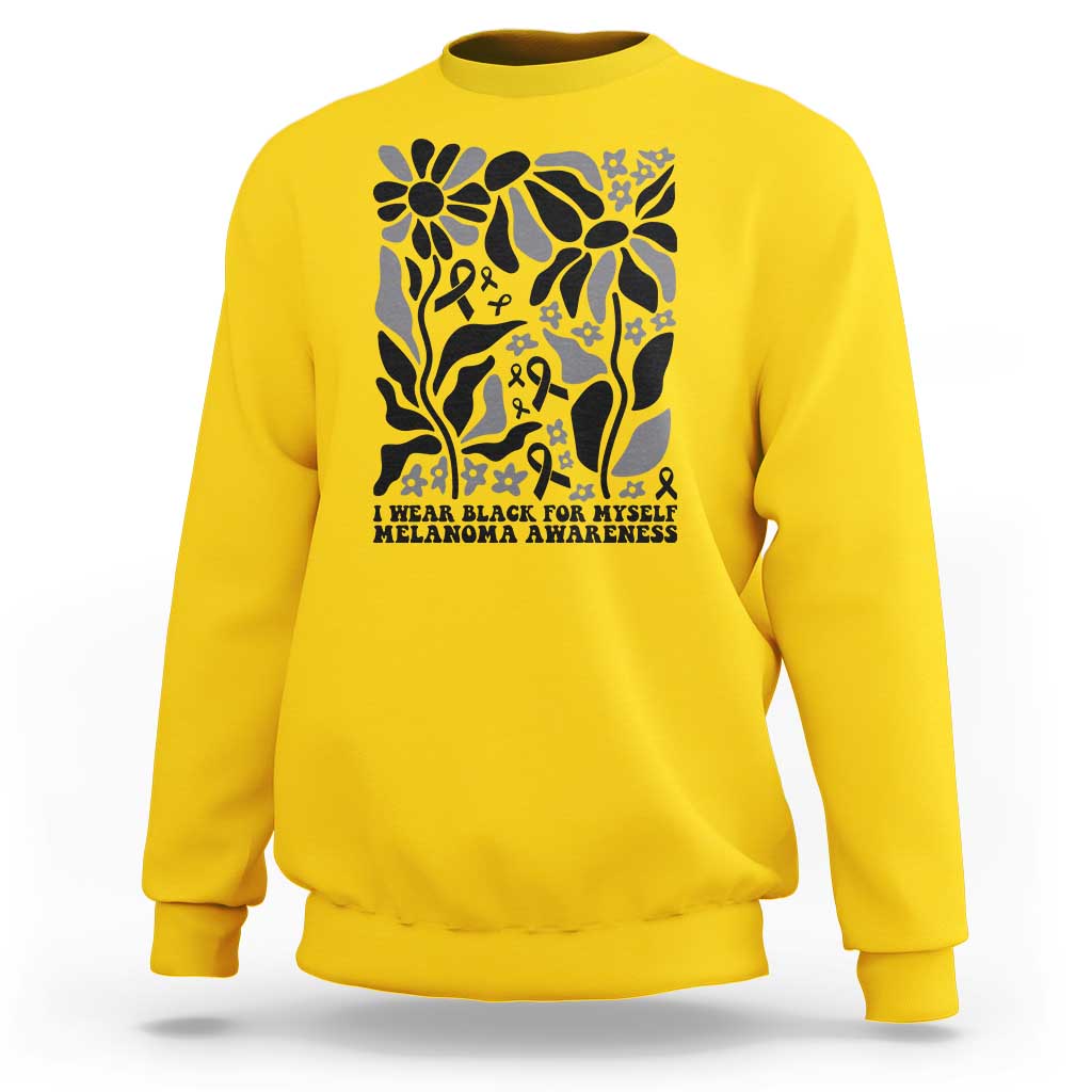 Melanoma Awareness Sweatshirt I Wear Black For Myself Skin Cancer Survivor