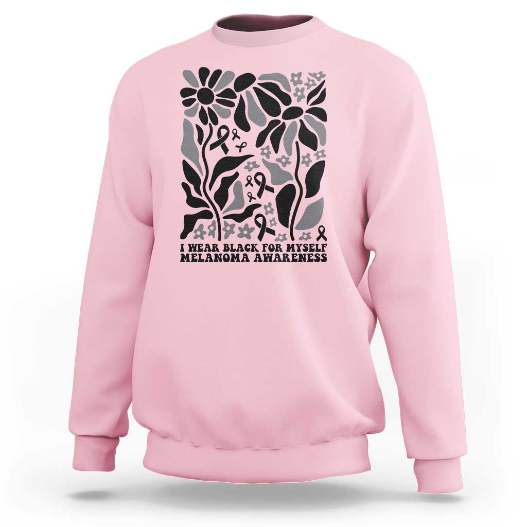 Melanoma Awareness Sweatshirt I Wear Black For Myself Skin Cancer Survivor