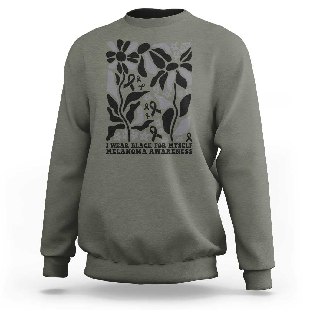 Melanoma Awareness Sweatshirt I Wear Black For Myself Skin Cancer Survivor