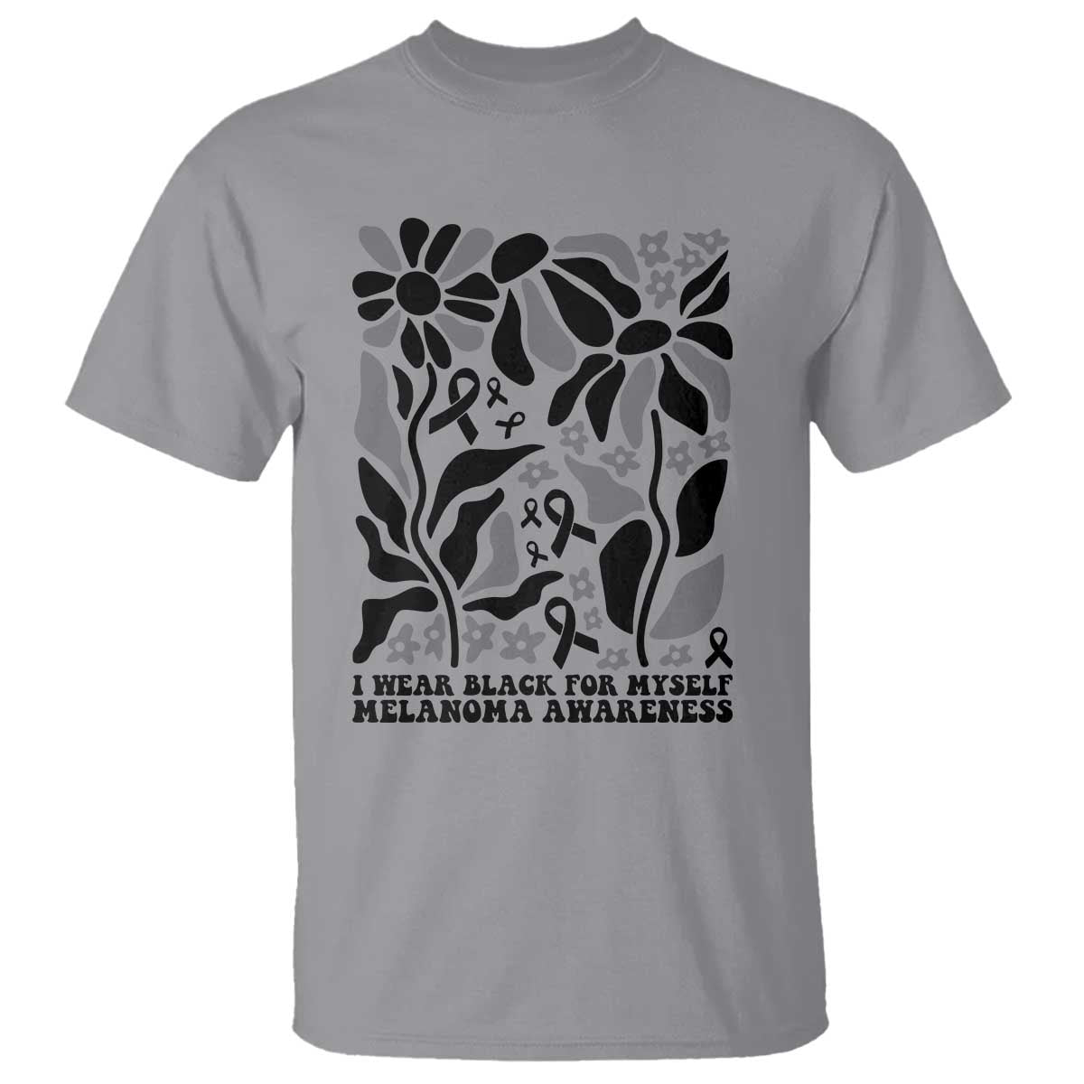 Melanoma Awareness T Shirt I Wear Black For Myself Skin Cancer Survivor