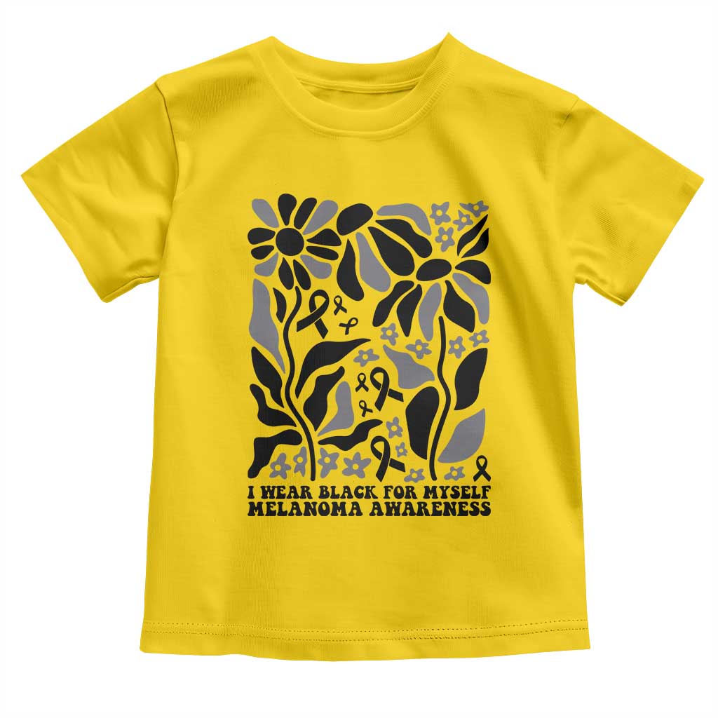 Melanoma Awareness Toddler T Shirt I Wear Black For Myself Skin Cancer Survivor