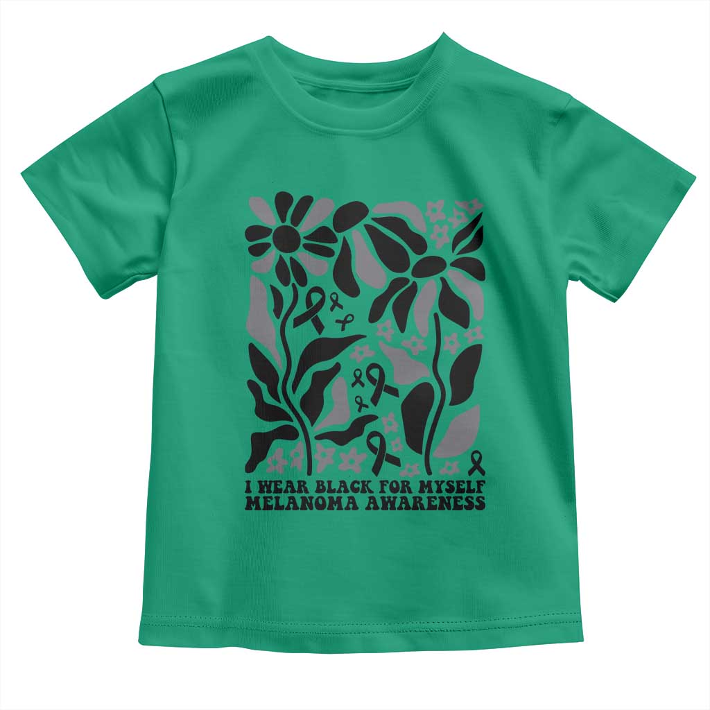 Melanoma Awareness Toddler T Shirt I Wear Black For Myself Skin Cancer Survivor