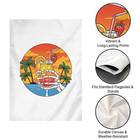 Tropical Skeleton Summerween Garden Flag Beach Cocktail Vacation