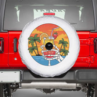 Tropical Skeleton Summerween Spare Tire Cover Beach Cocktail Vacation