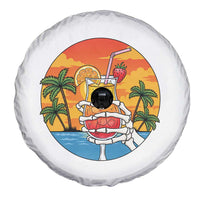 Tropical Skeleton Summerween Spare Tire Cover Beach Cocktail Vacation