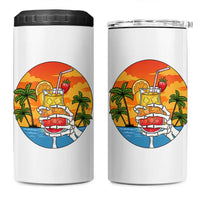 Tropical Skeleton Summerween 4 in 1 Can Cooler Tumbler Beach Cocktail Vacation