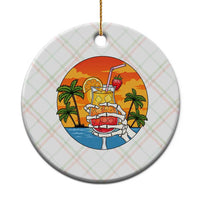 Tropical Skeleton Summerween Ceramic Ornament Beach Cocktail Vacation