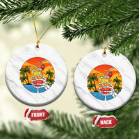 Tropical Skeleton Summerween Ceramic Ornament Beach Cocktail Vacation