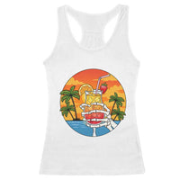 Tropical Skeleton Summerween Racerback Tank Top Beach Cocktail Vacation