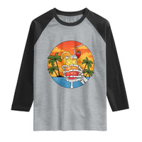Tropical Skeleton Summerween Raglan Shirt Beach Cocktail Vacation