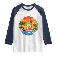 Tropical Skeleton Summerween Raglan Shirt Beach Cocktail Vacation