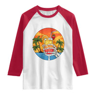 Tropical Skeleton Summerween Raglan Shirt Beach Cocktail Vacation
