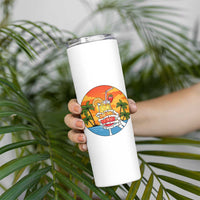 Tropical Skeleton Summerween Skinny Tumbler Beach Cocktail Vacation