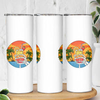 Tropical Skeleton Summerween Skinny Tumbler Beach Cocktail Vacation