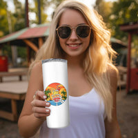 Tropical Skeleton Summerween Skinny Tumbler Beach Cocktail Vacation