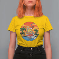 Tropical Skeleton Summerween T Shirt For Women Beach Cocktail Vacation