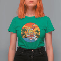 Tropical Skeleton Summerween T Shirt For Women Beach Cocktail Vacation