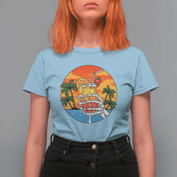 Tropical Skeleton Summerween T Shirt For Women Beach Cocktail Vacation