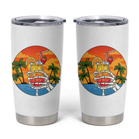 Tropical Skeleton Summerween Tumbler Cup Beach Cocktail Vacation