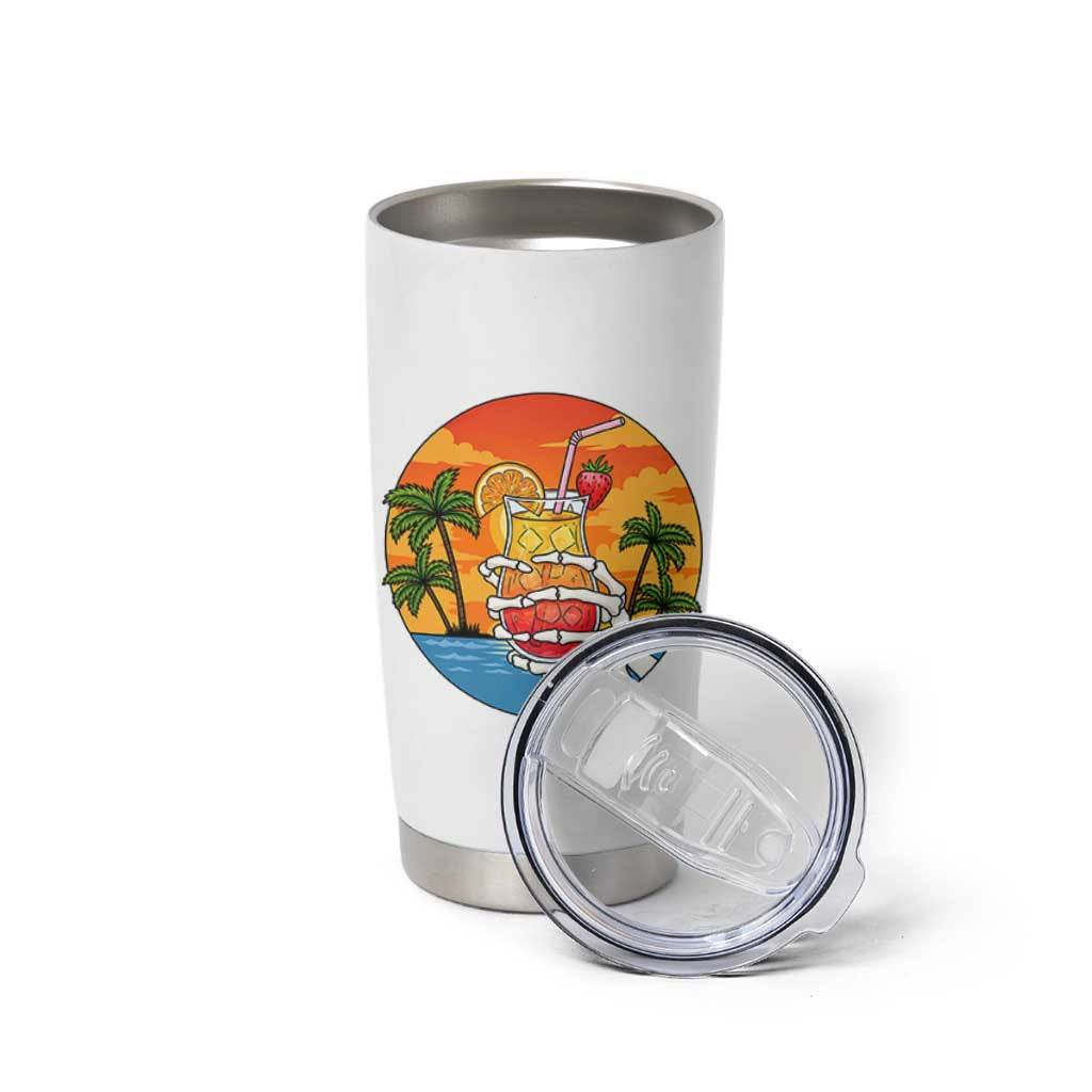 Tropical Skeleton Summerween Tumbler Cup Beach Cocktail Vacation