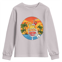 Tropical Skeleton Summerween Youth Sweatshirt Beach Cocktail Vacation