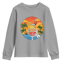 Tropical Skeleton Summerween Youth Sweatshirt Beach Cocktail Vacation