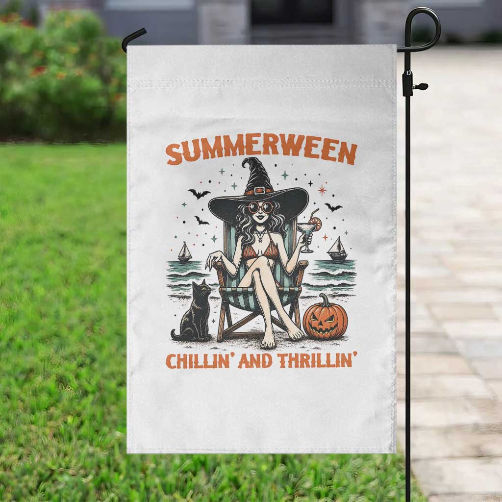 Witchy Beach Summerween Vacation Garden Flag Chillin And Thrillin