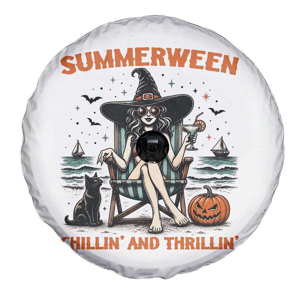 Witchy Beach Summerween Vacation Spare Tire Cover Chillin And Thrillin