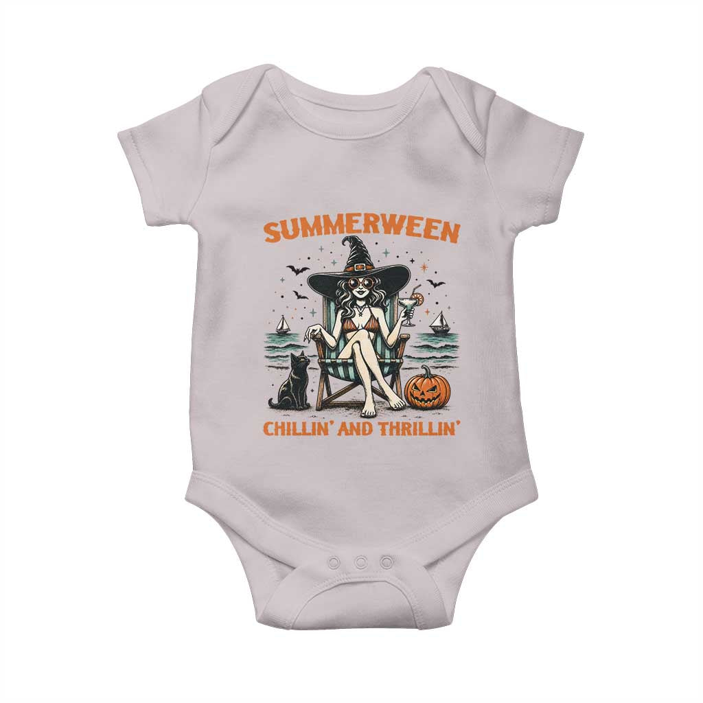 Witchy Beach Summerween Vacation Baby Onesie Chillin And Thrillin