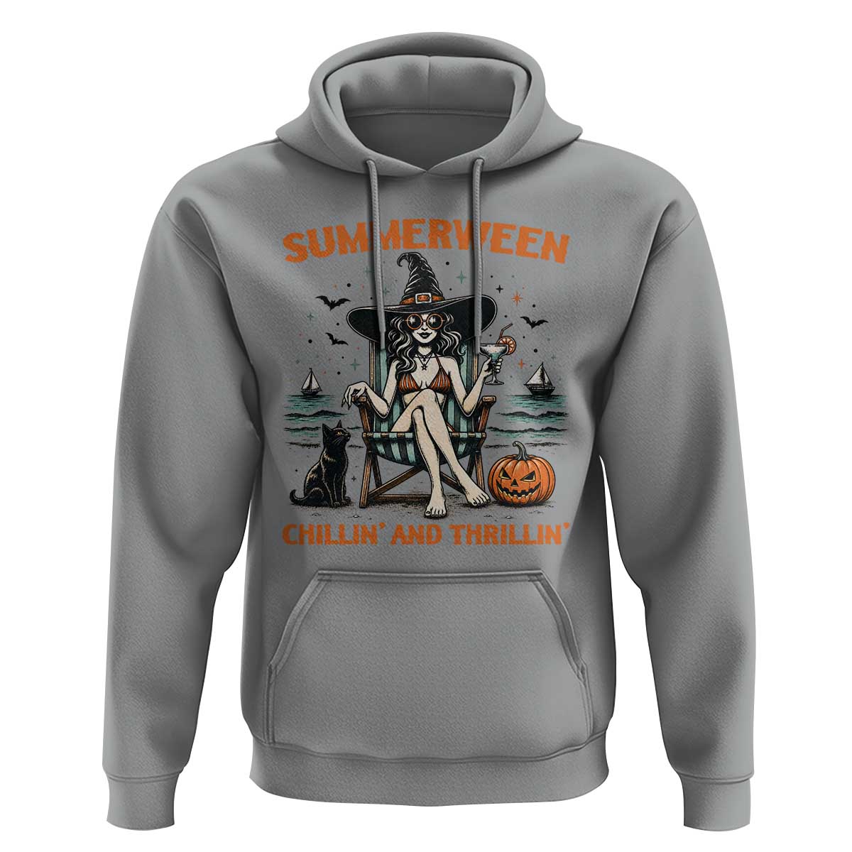 Witchy Beach Summerween Vacation Hoodie Chillin And Thrillin