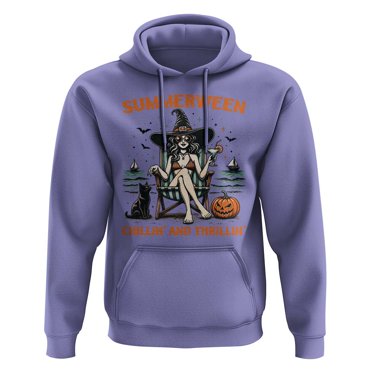 Witchy Beach Summerween Vacation Hoodie Chillin And Thrillin