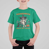 Witchy Beach Summerween Vacation T Shirt For Kid Chillin And Thrillin