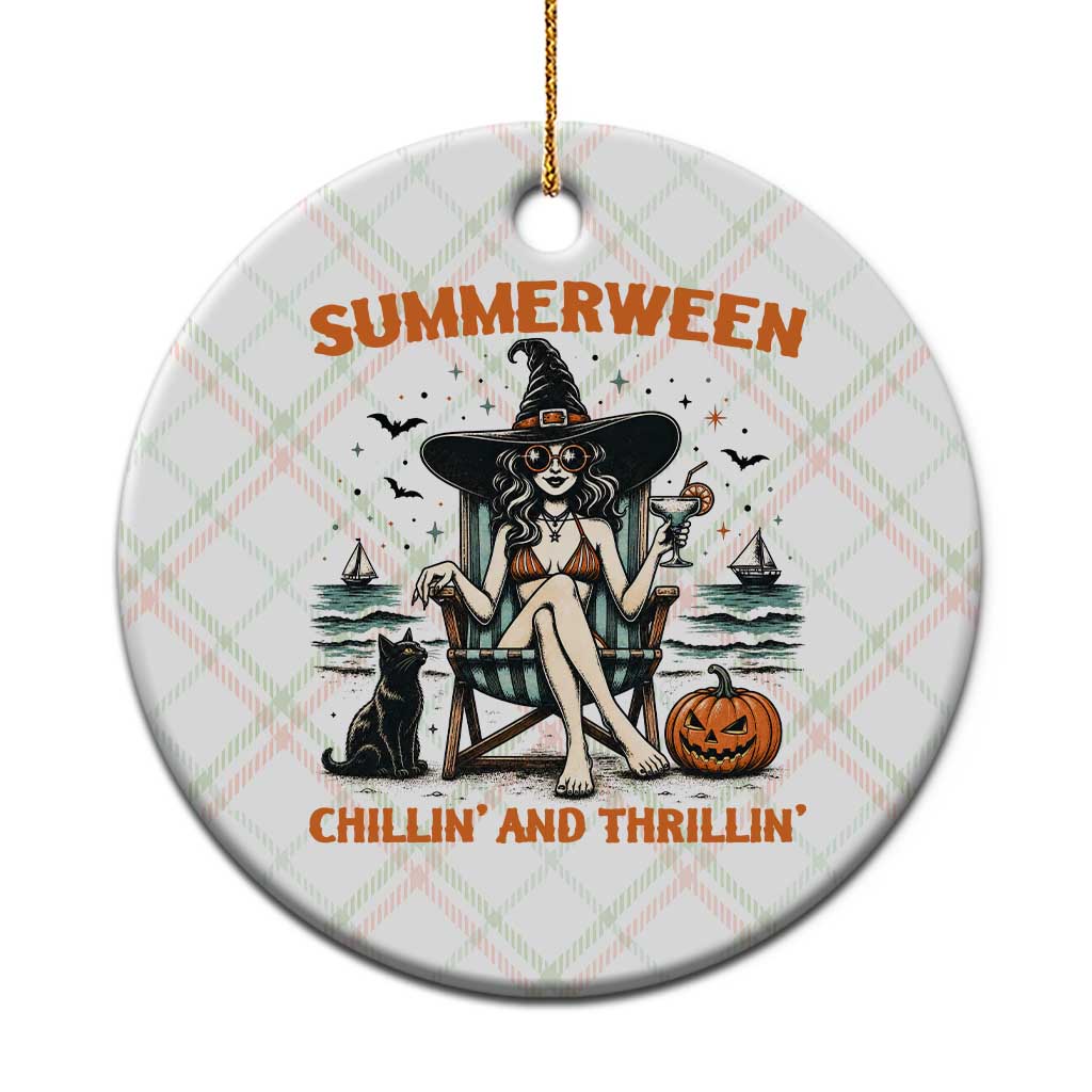 Witchy Beach Summerween Vacation Ceramic Ornament Chillin And Thrillin