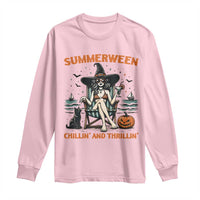Witchy Beach Summerween Vacation Long Sleeve Shirt Chillin And Thrillin