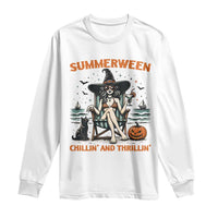 Witchy Beach Summerween Vacation Long Sleeve Shirt Chillin And Thrillin