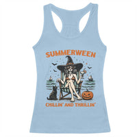 Witchy Beach Summerween Vacation Racerback Tank Top Chillin And Thrillin